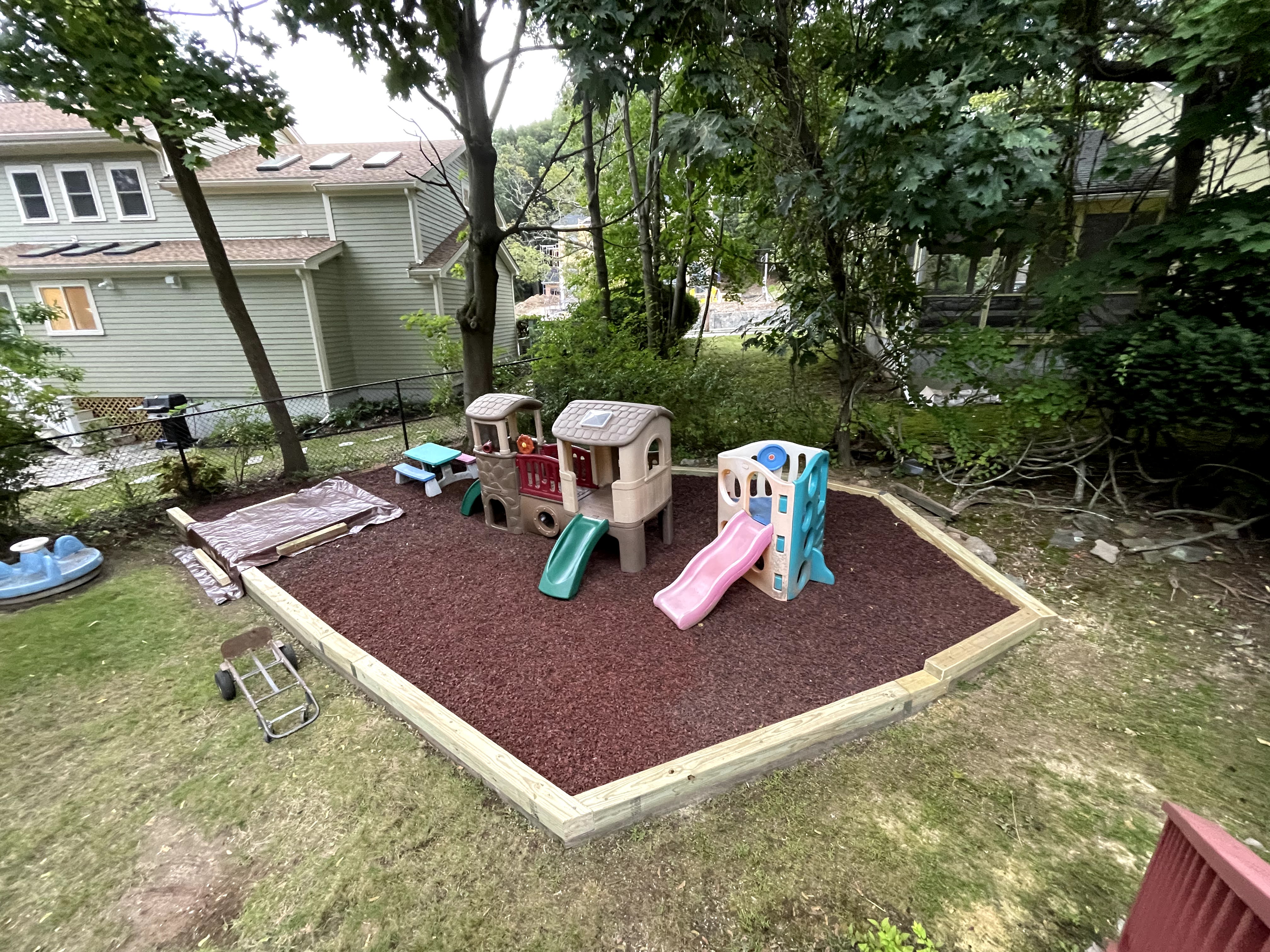 Outdoor play yard at Little Pandas
